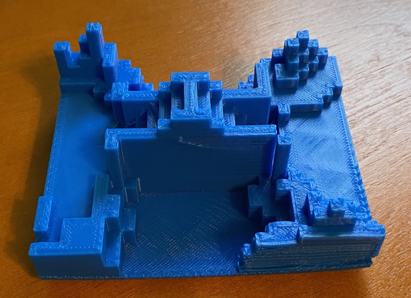 Image of blue 3D printed bridge.